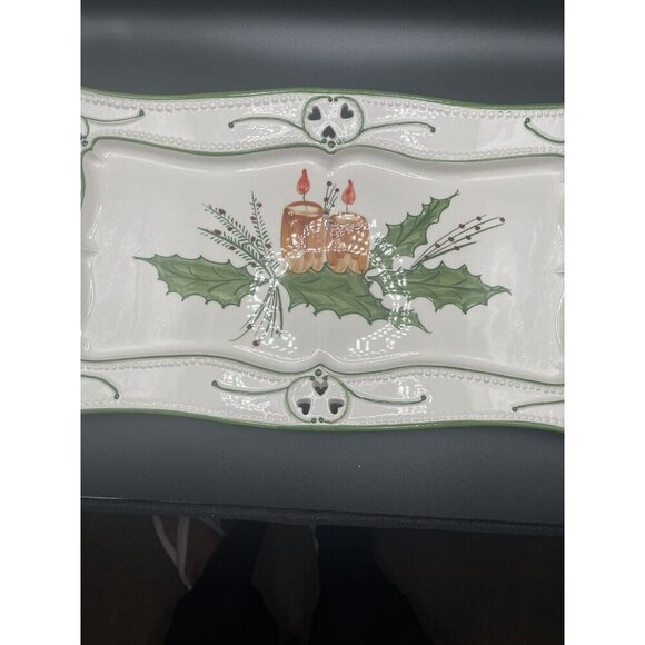 Gorgeous Holiday RCCL Portugal Majolica Hand Painted Rectangular Platter - Picture 3 of 7